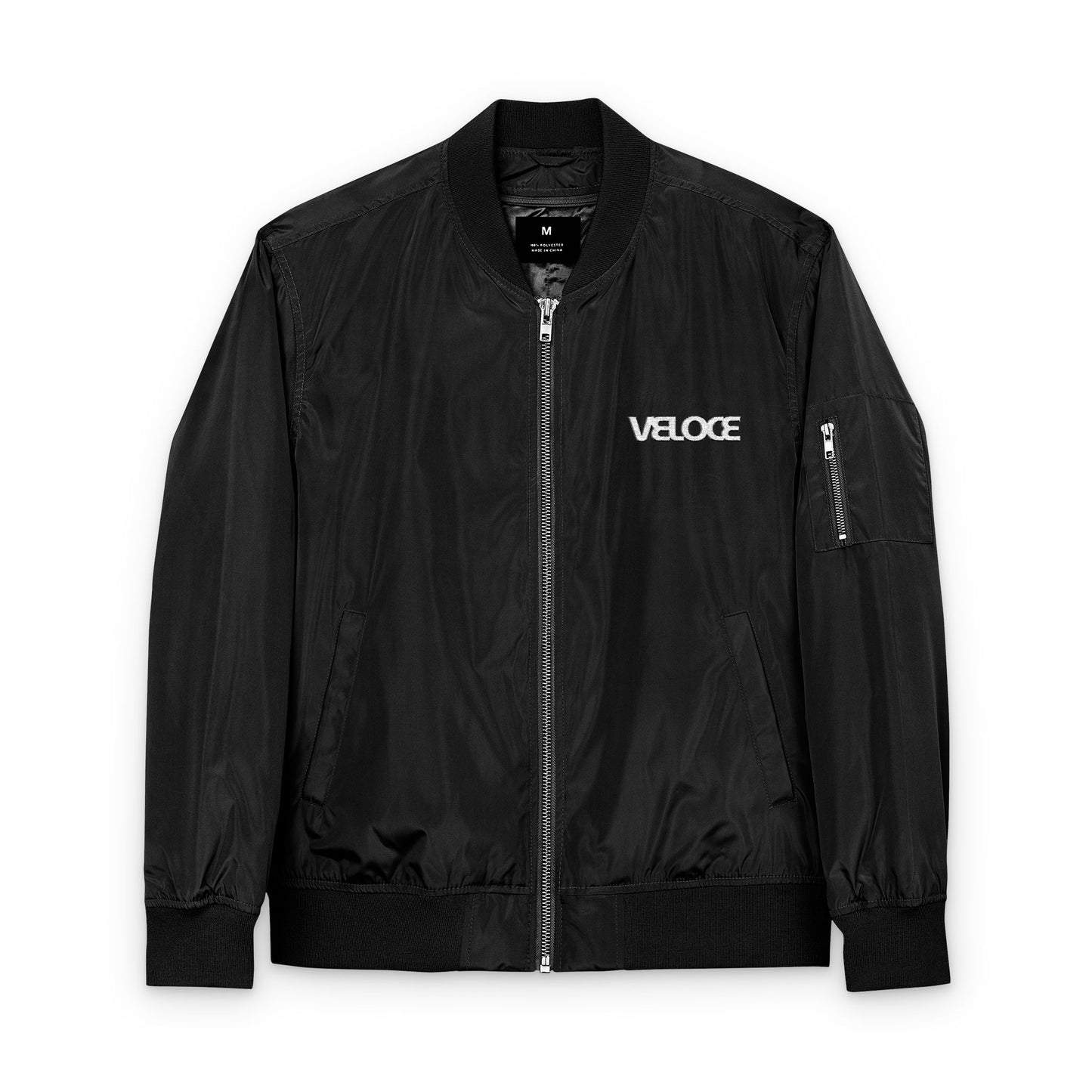 Recycled Bomber Jacket VELOCE Embroidery