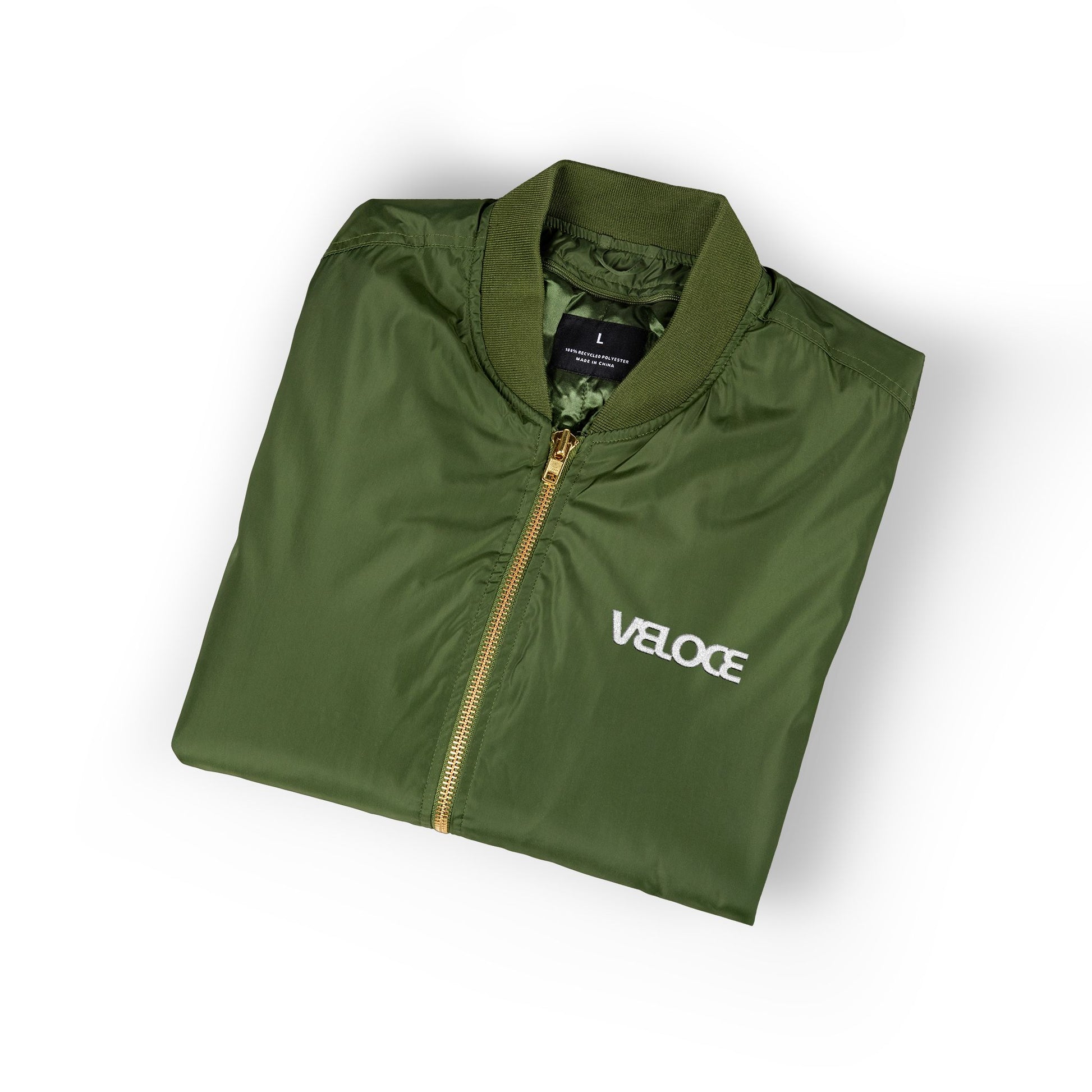 Recycled Bomber Jacket VELOCE Embroidery by VELOCE
