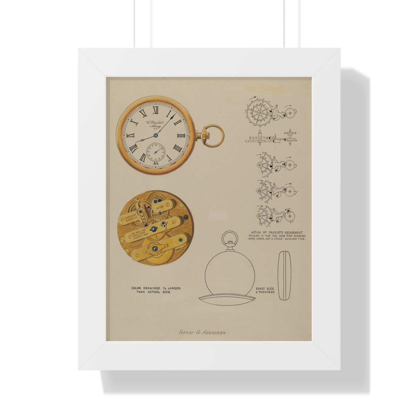 Harry G. Aberdeen / Watch and Case / c. 1937 - Framed Museum Quality Matte-Print