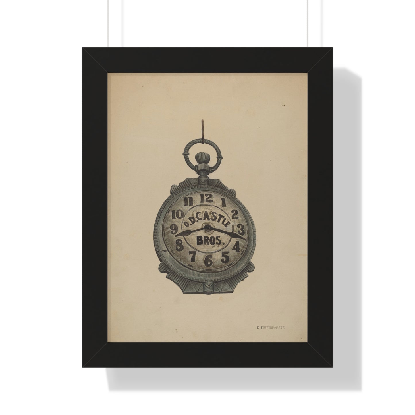 Paul Poffinbarger / Jewelers Sign Watch / c. 1940 - Framed Museum Quality Matte-Print