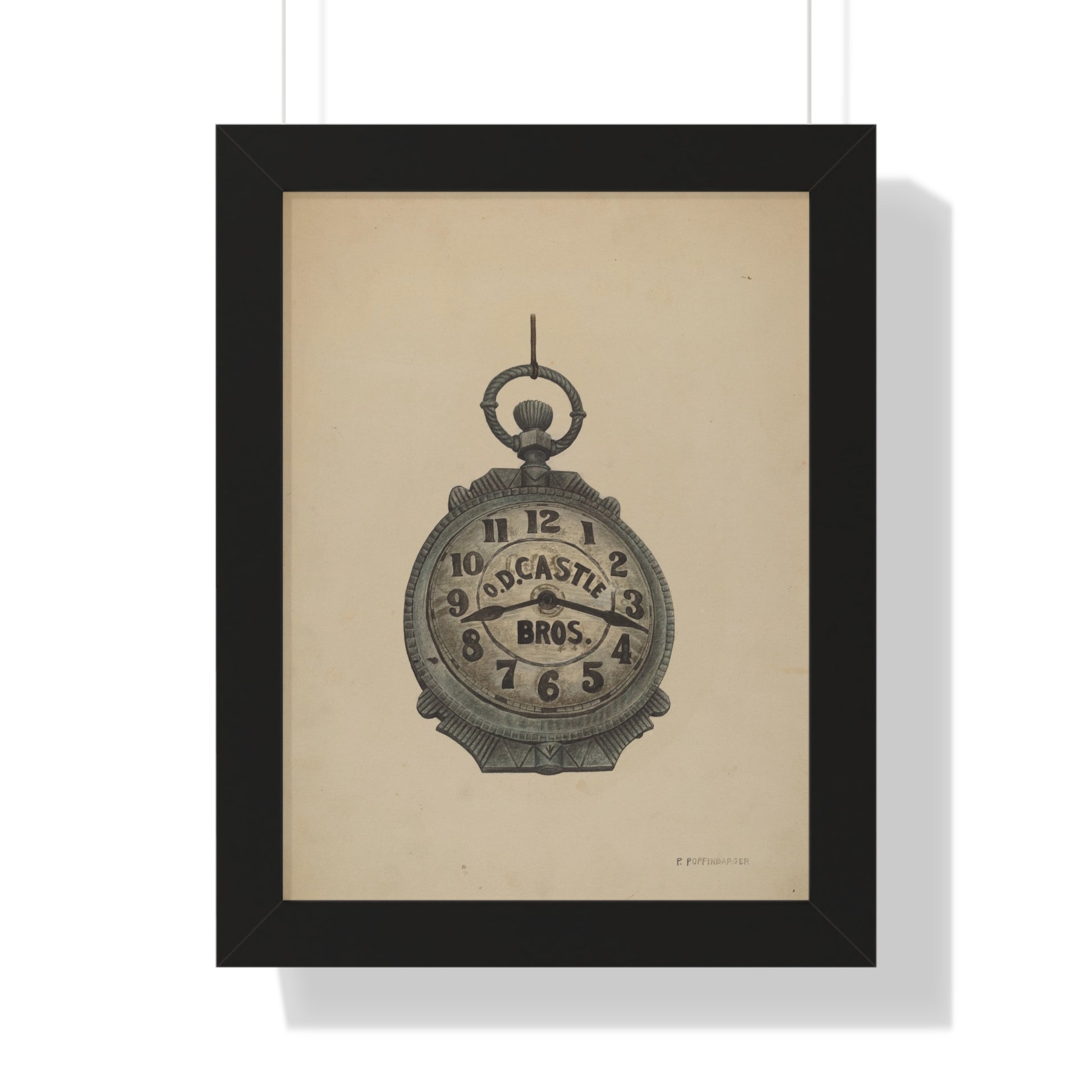 Paul Poffinbarger / Jewelers Sign Watch / c. 1940 - Framed Museum Quality Matte-Print by VELOCE
