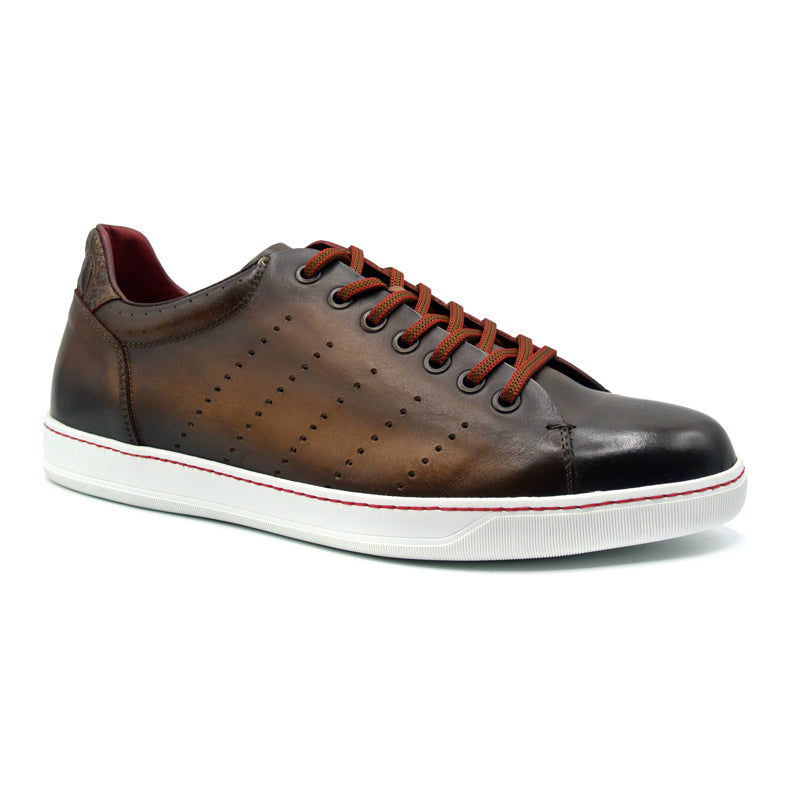 Russo Burnished Italian Calfskin Brown Shoes 65-201-BRN