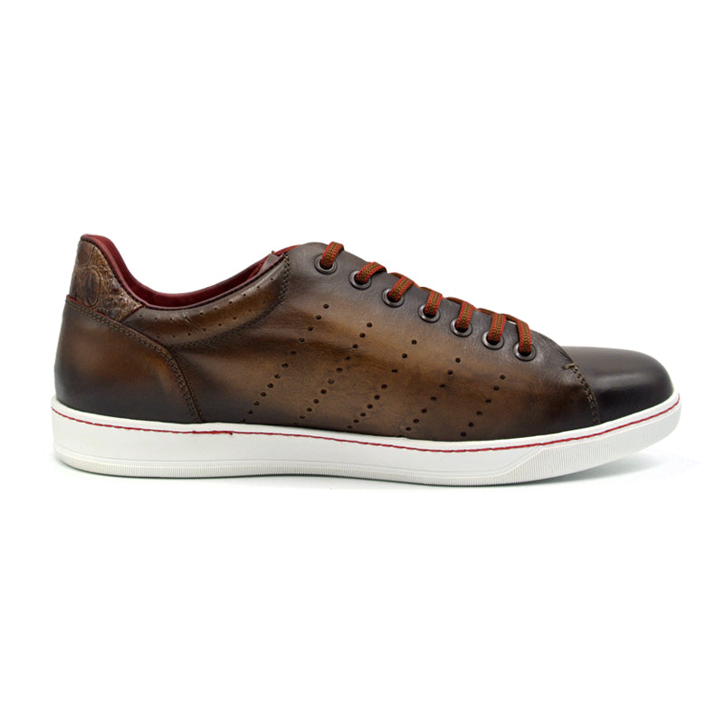Russo Burnished Italian Calfskin Brown Shoes 65-201-BRN