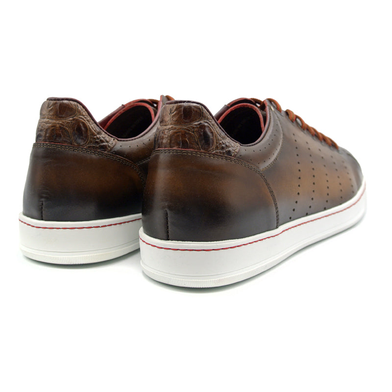 Russo Burnished Italian Calfskin Brown Shoes 65-201-BRN