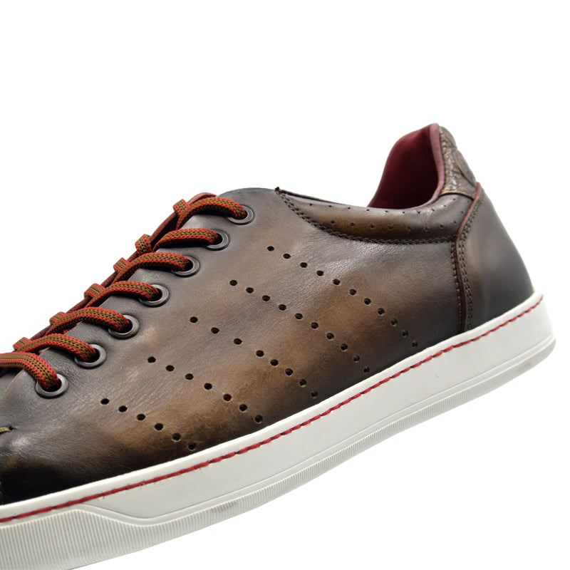 Russo Burnished Italian Calfskin Brown Shoes 65-201-BRN