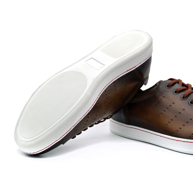 Russo Burnished Italian Calfskin Brown Shoes 65-201-BRN