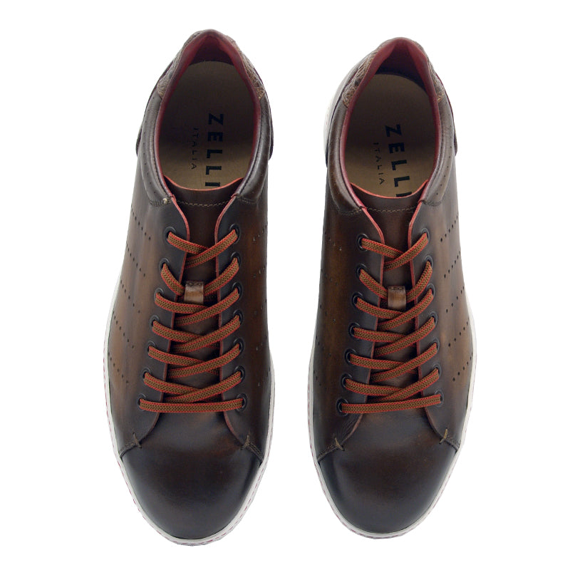Russo Burnished Italian Calfskin Brown Shoes 65-201-BRN