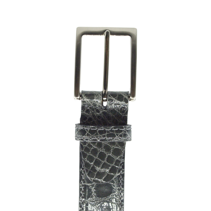Genuine Grey Alligator Belt With Italian Hardware Lining