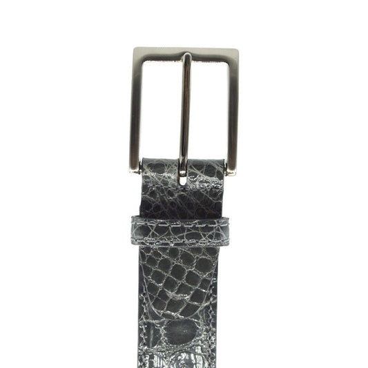 Genuine Grey Alligator Belt With Italian Hardware Lining