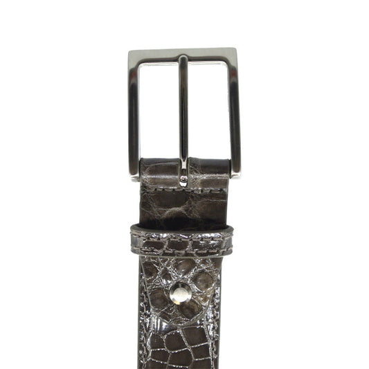 Taupe Alligator Belt With Italian Hardware 1.5 Inch
