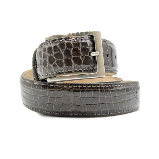 Taupe Alligator Belt With Italian Hardware 1.5 Inch