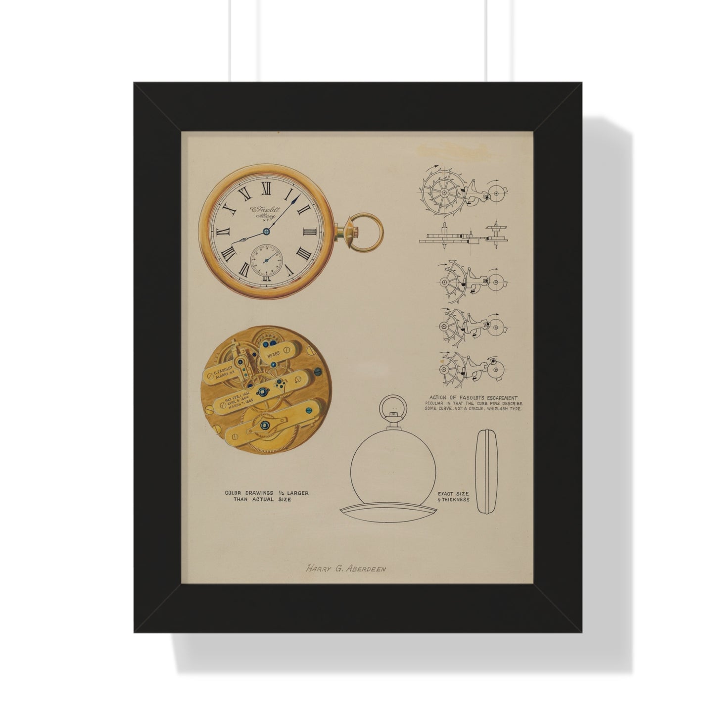 Harry G. Aberdeen / Watch and Case / c. 1937 - Framed Museum Quality Matte-Print