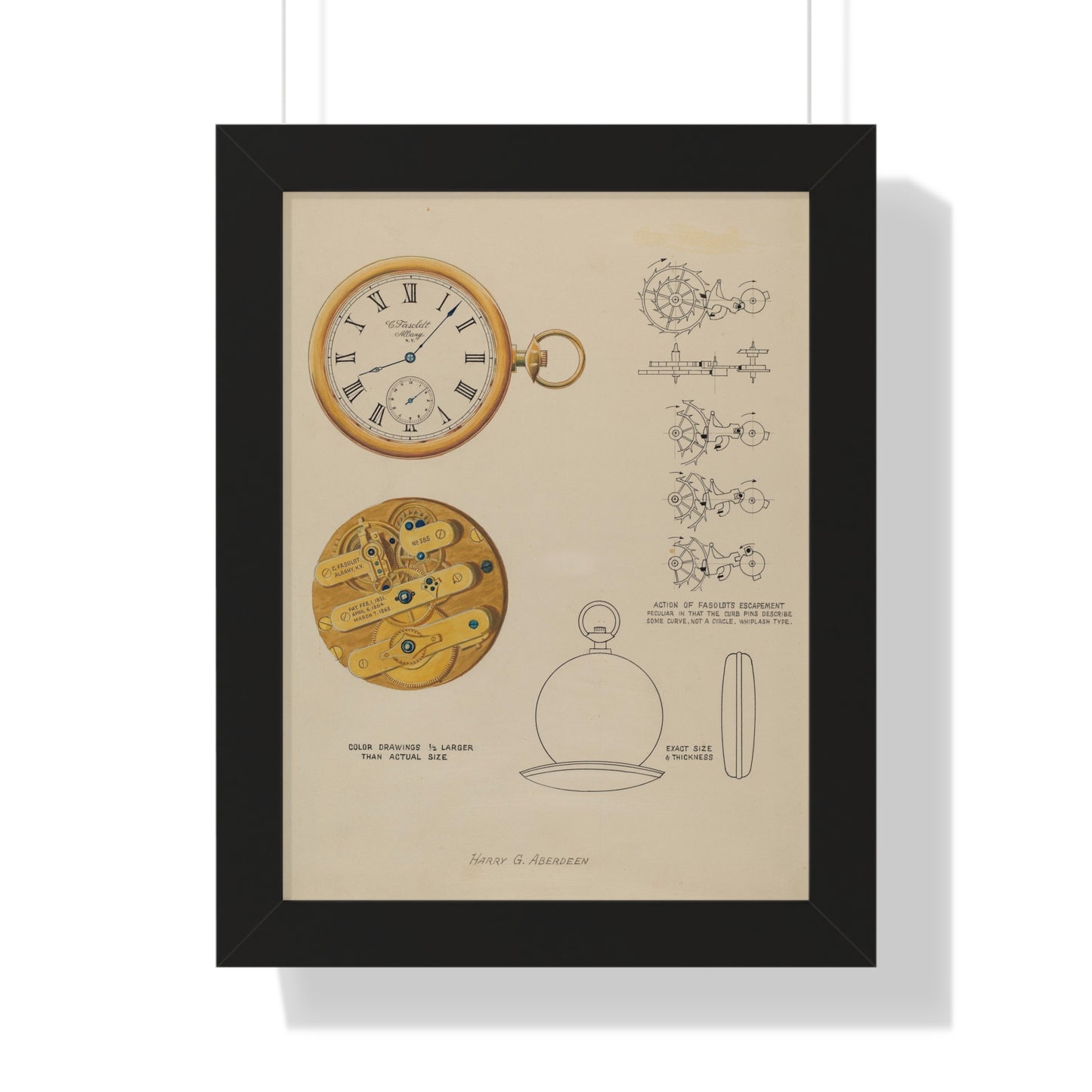 Harry G. Aberdeen / Watch and Case / c. 1937 - Framed Museum Quality Matte-Print