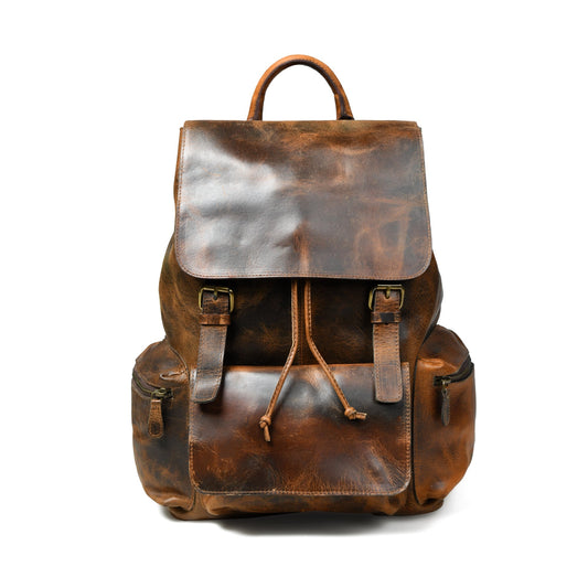 Vortex Leather Backpack: Burnt Brown - Veloce - The App For Watch Collectors