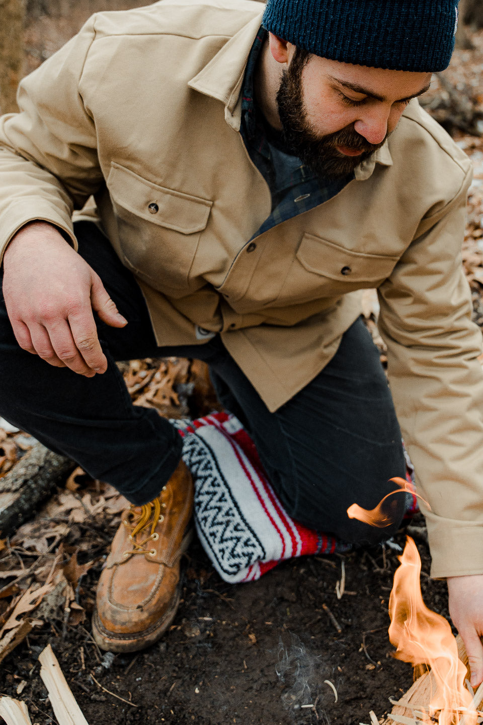 Lined Yukon Flannel Shirt Jacket Tan Heavyweight Cotton