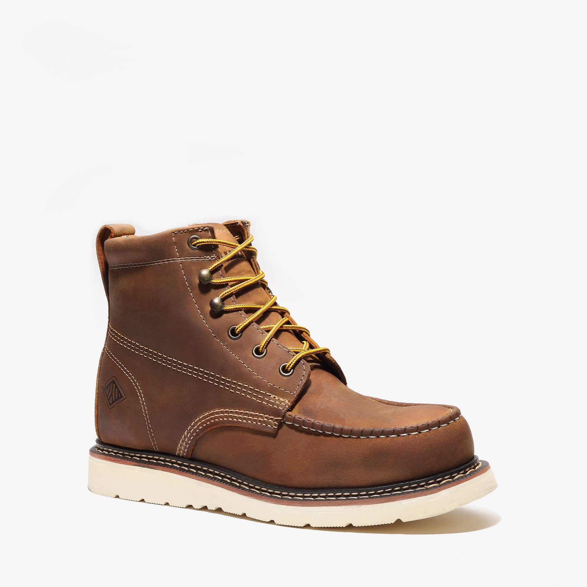 FRONTIER CLASSIC 6" MOC TOE (STEEL TOE) CRAZY BROWN by Bonanza Boots