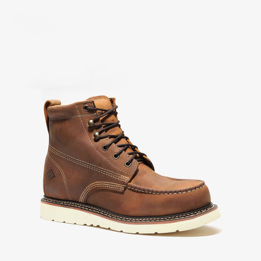 FRONTIER CLASSIC 6" MOC TOE (STEEL TOE) CRAZY BROWN by Bonanza Boots