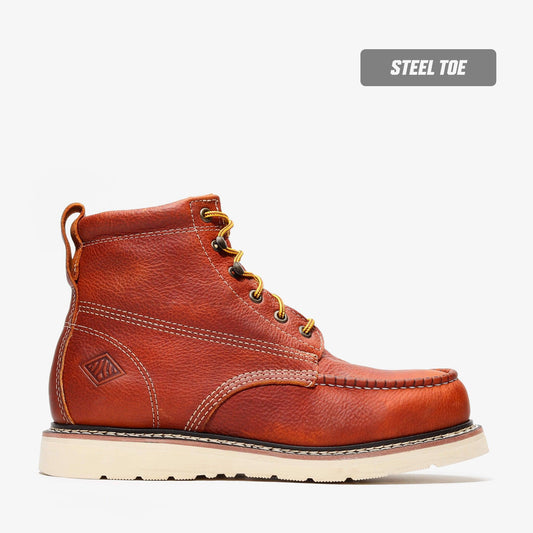 FRONTIER CLASSIC 6" MOC TOE (STEEL TOE) GOLDEN BROWN by Bonanza Boots