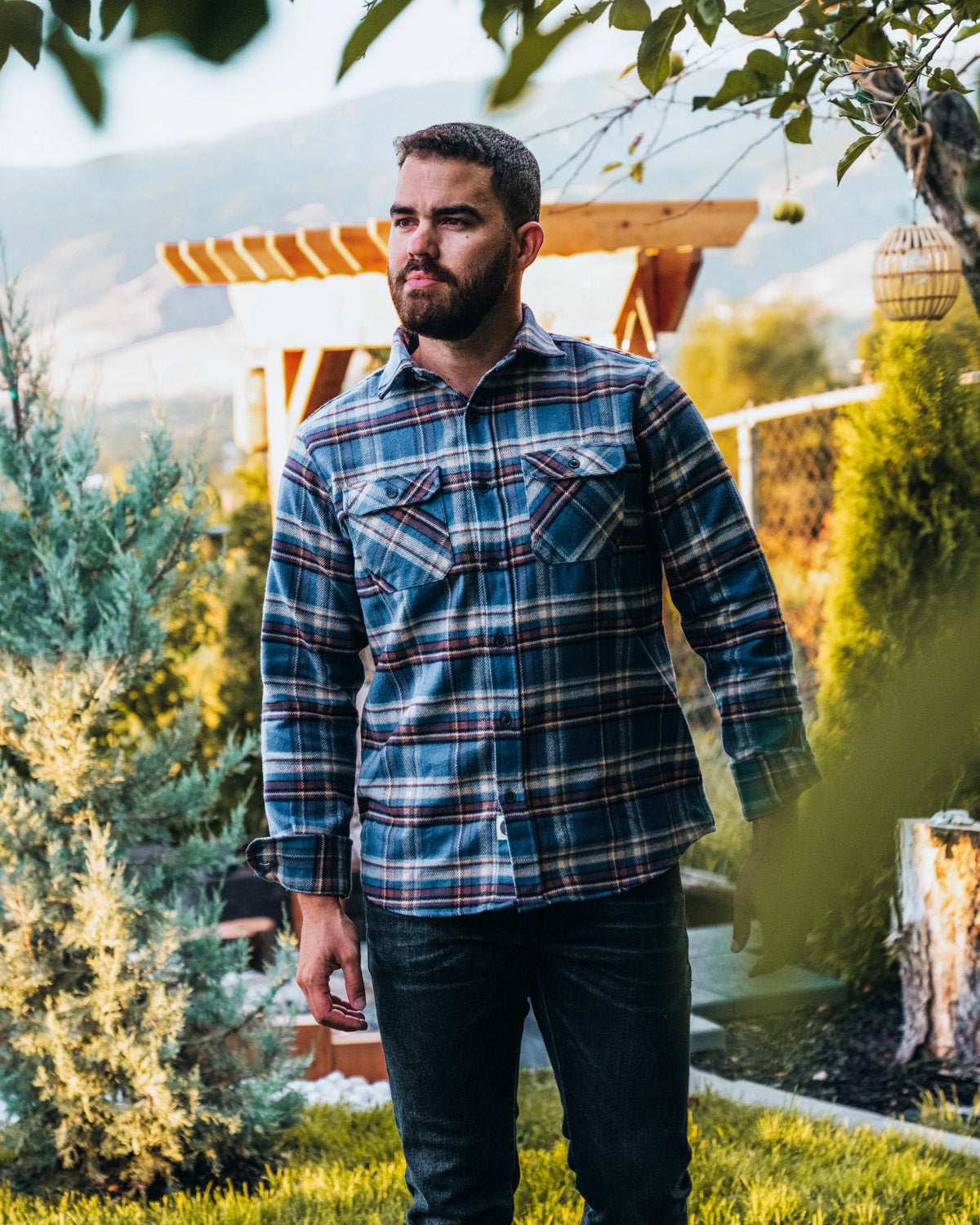Field Grand Flannel Shirt Heavyweight Pecan Plaid for Men