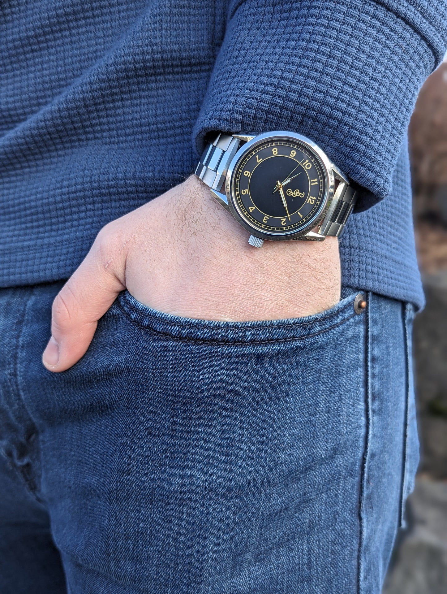 Black and Gold Classic Watch. The Beyond Boring Watch Co.