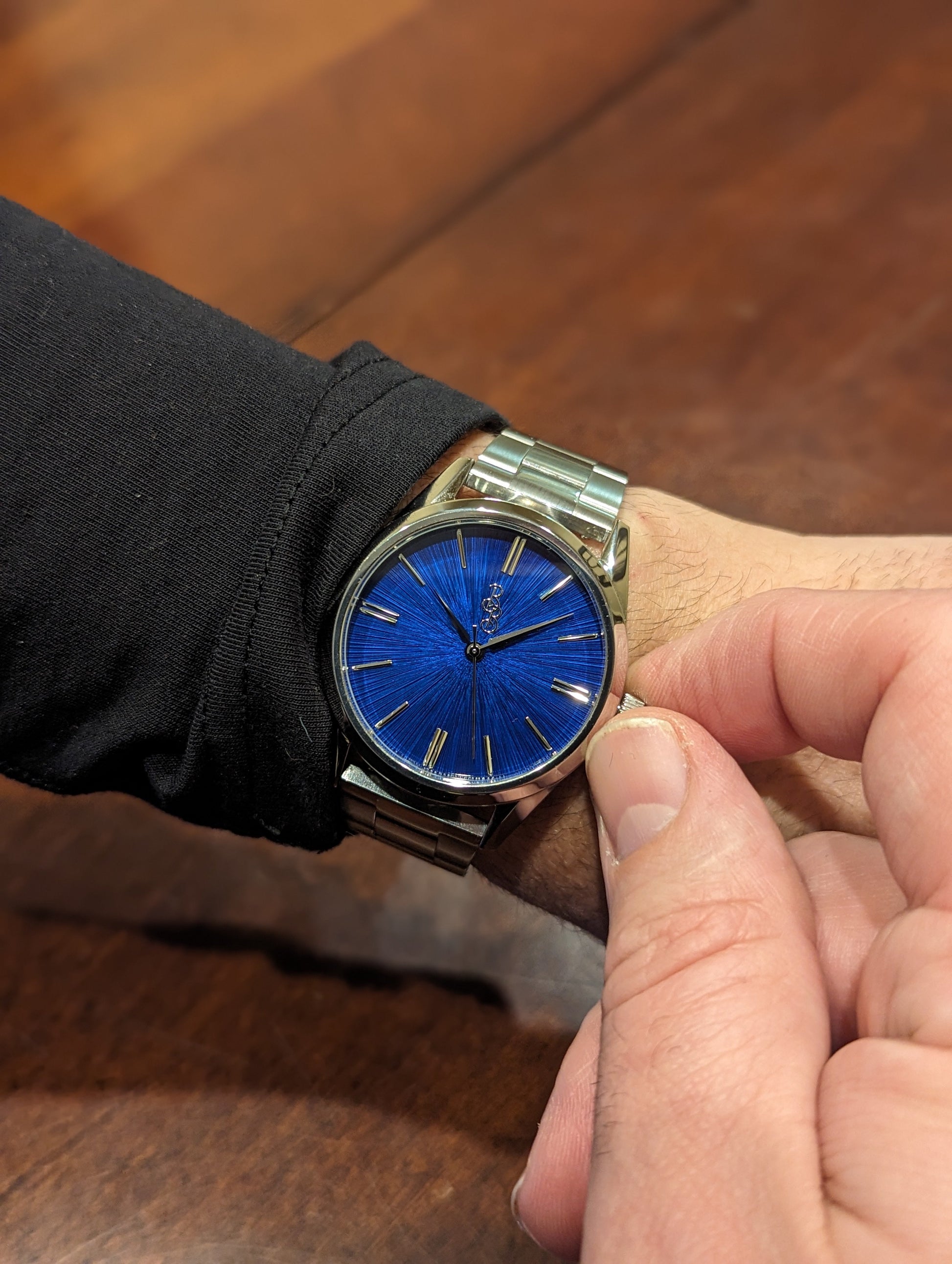 Blue Sunburst Watch by The Beyond Boring Watch Company