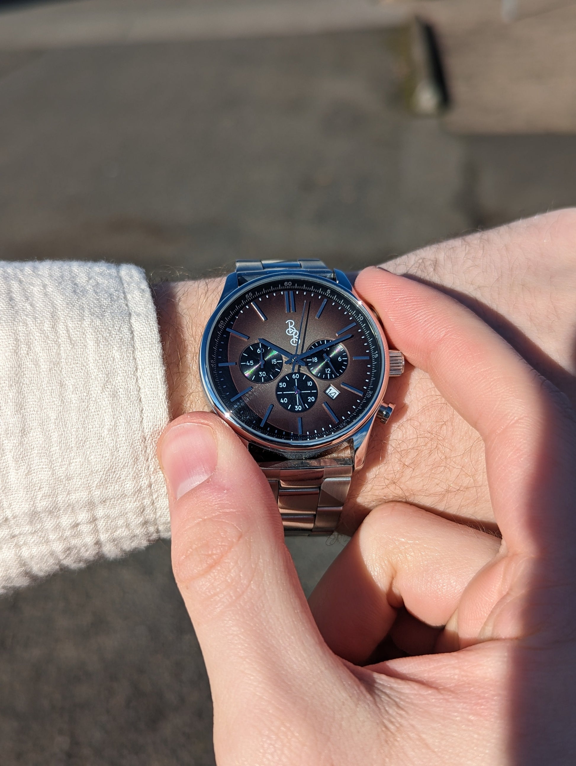 Brown Retro Chronograph by The Beyond Boring Watch Company