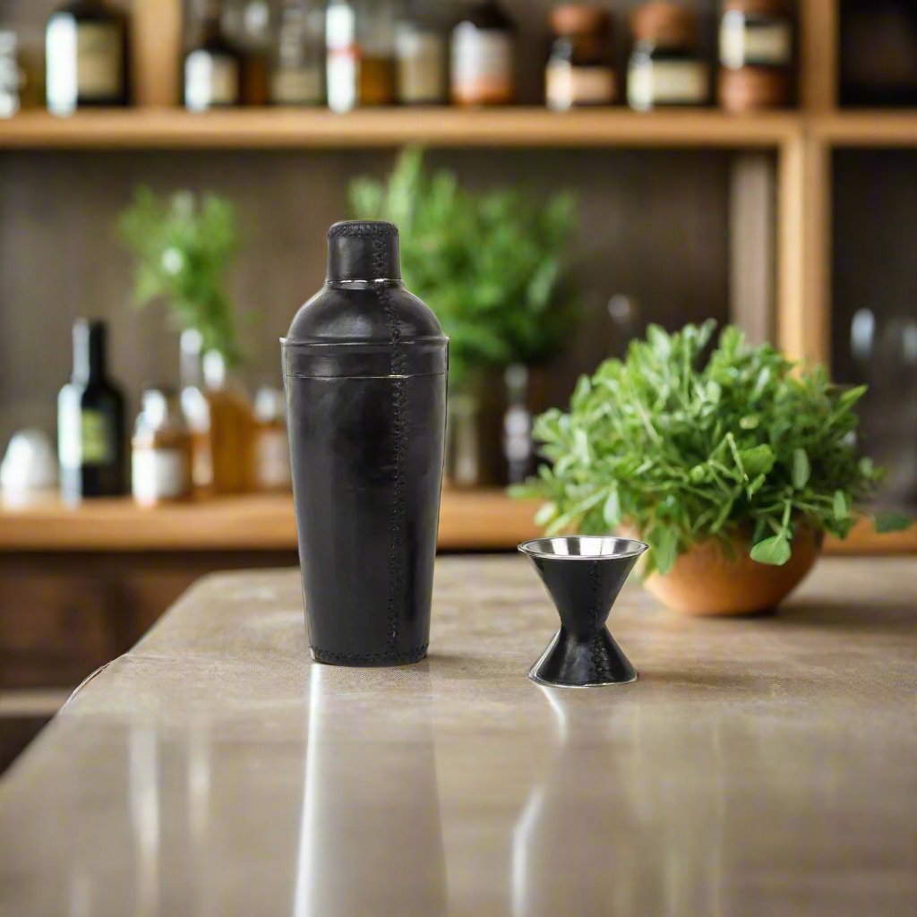 Salud | The All Leather Cocktail Shaker Collection by Bati
