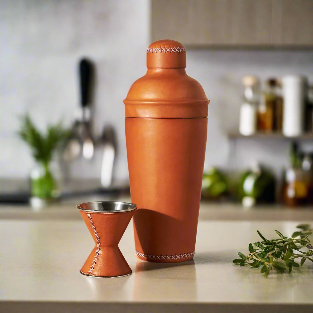 Salud | The All Leather Cocktail Shaker Collection by Bati