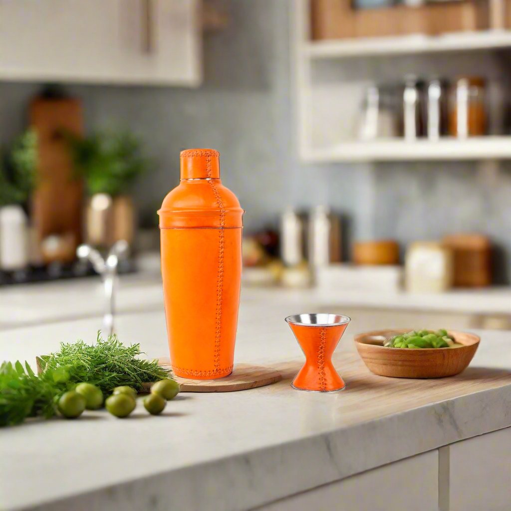 Salud | The All Leather Cocktail Shaker Collection by Bati
