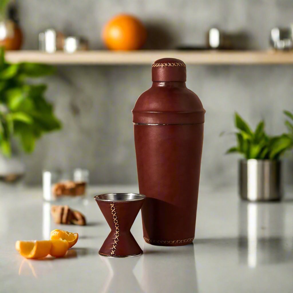 Salud | The All Leather Cocktail Shaker Collection by Bati