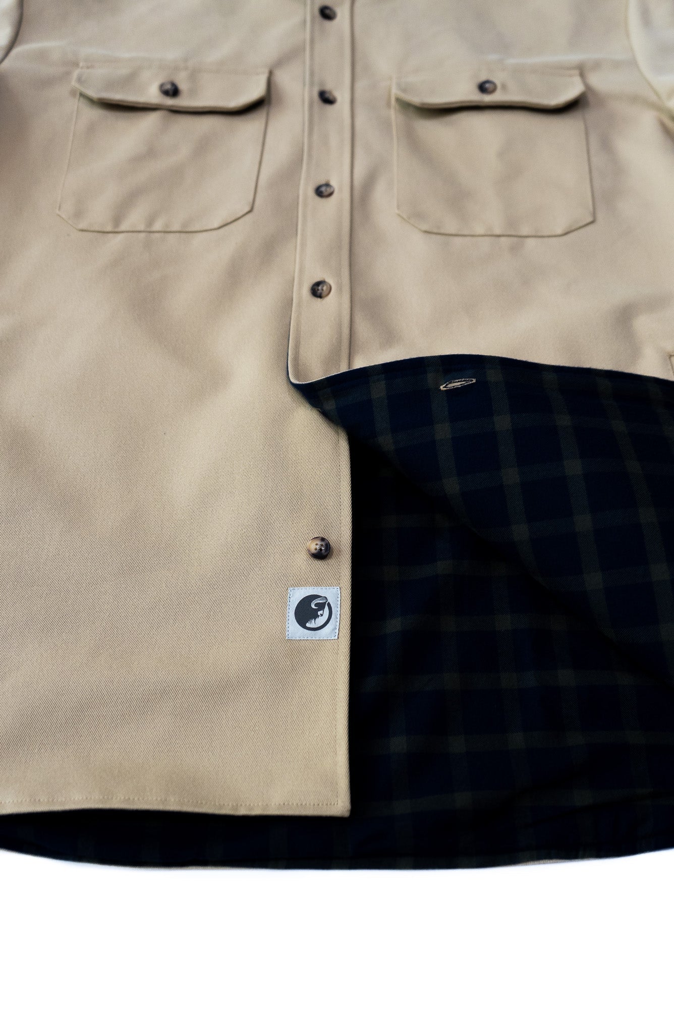 Lined Yukon Flannel Shirt Jacket Tan Heavyweight Cotton
