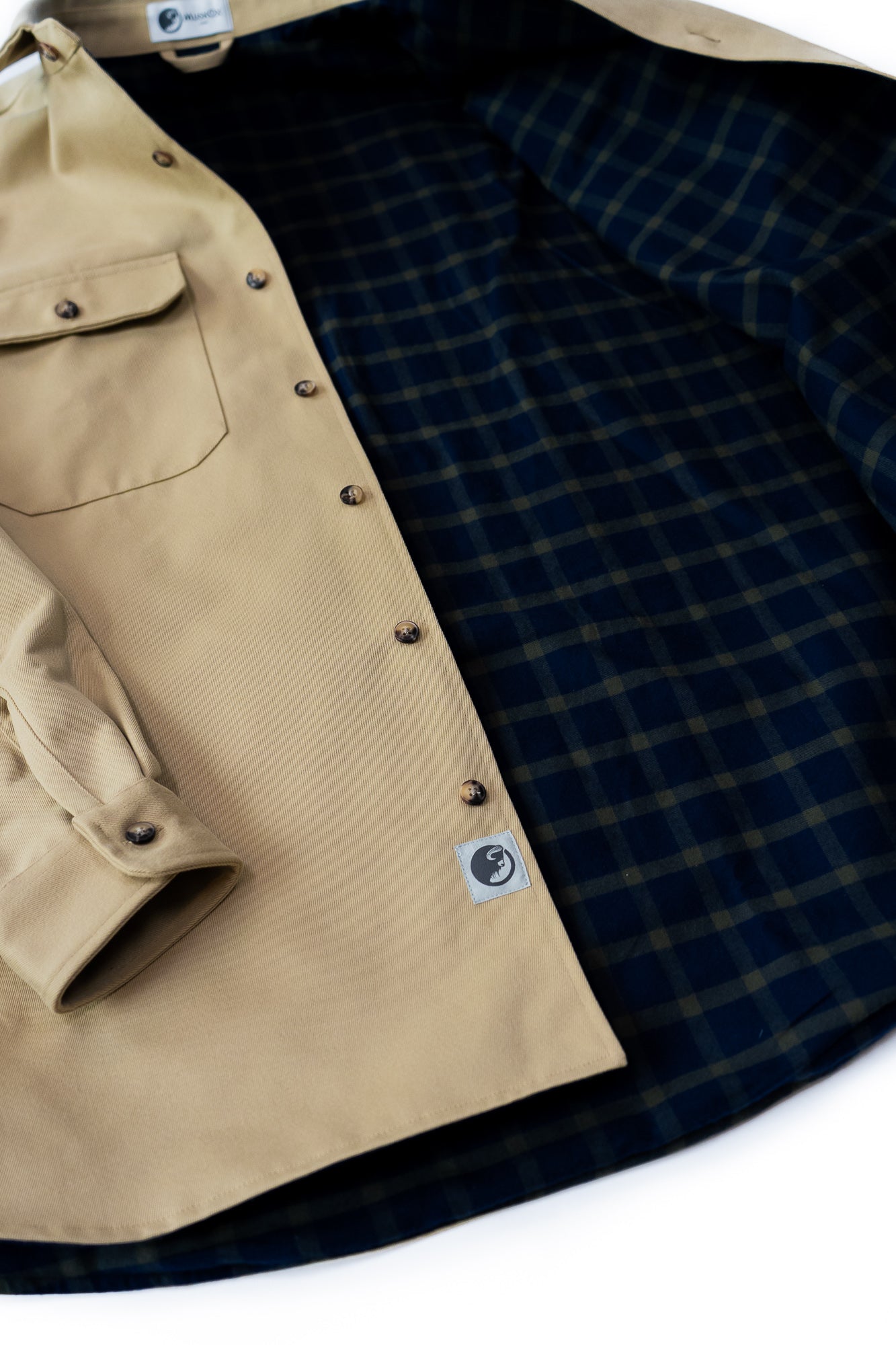 Lined Yukon Flannel Shirt Jacket Tan Heavyweight Cotton
