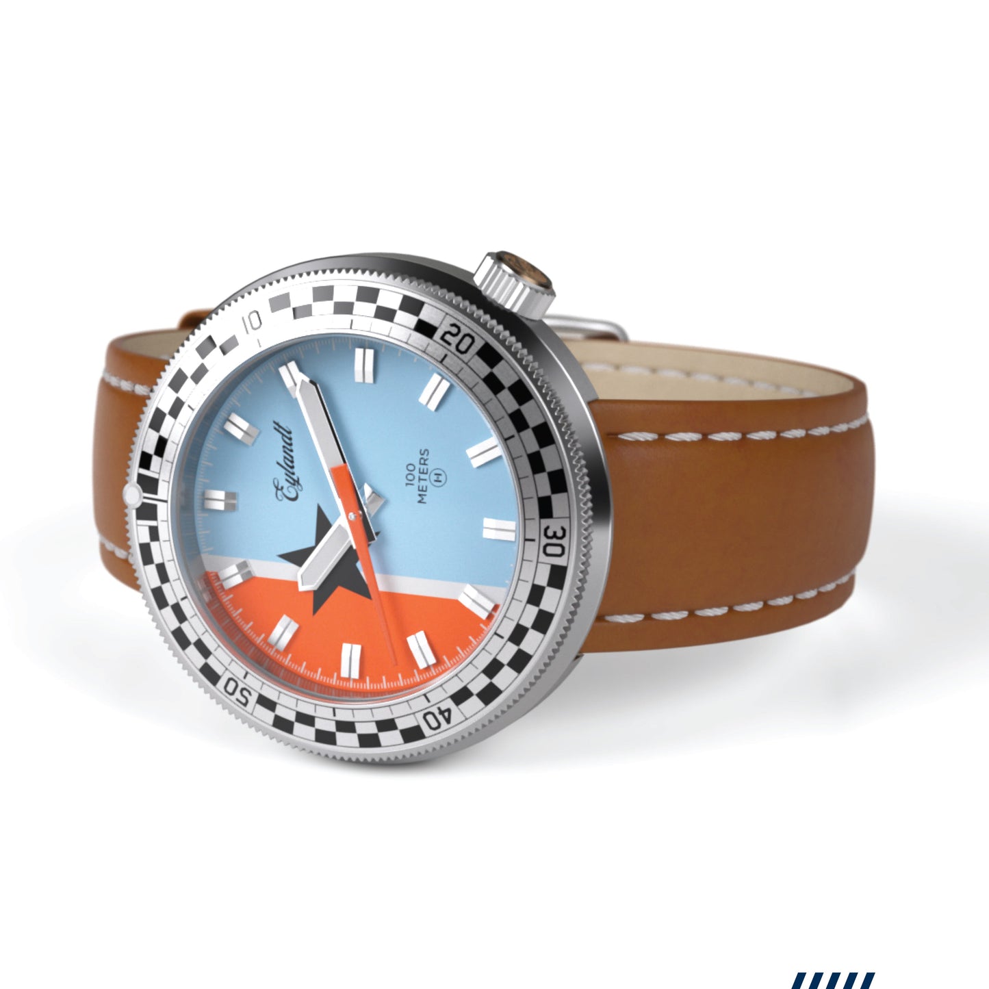 The Snelway Unisex Watch With Blue Dial And Checkered Bezel