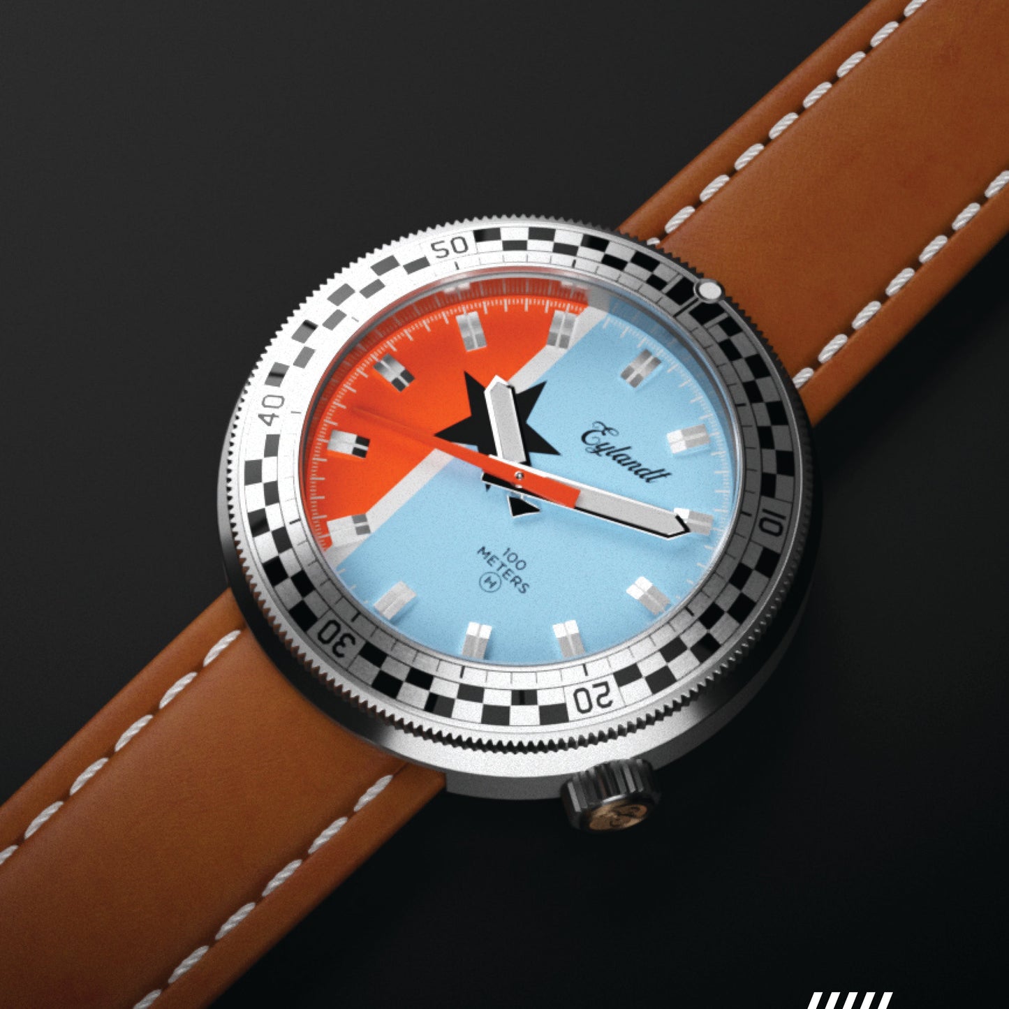 The Snelway Unisex Watch With Blue Dial And Checkered Bezel