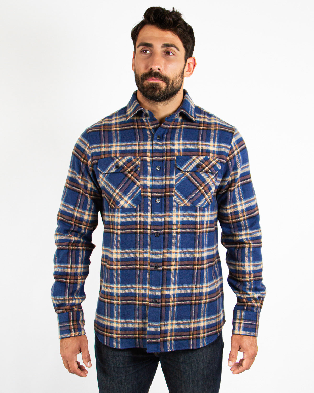 Field Grand Flannel Shirt Heavyweight Pecan Plaid for Men