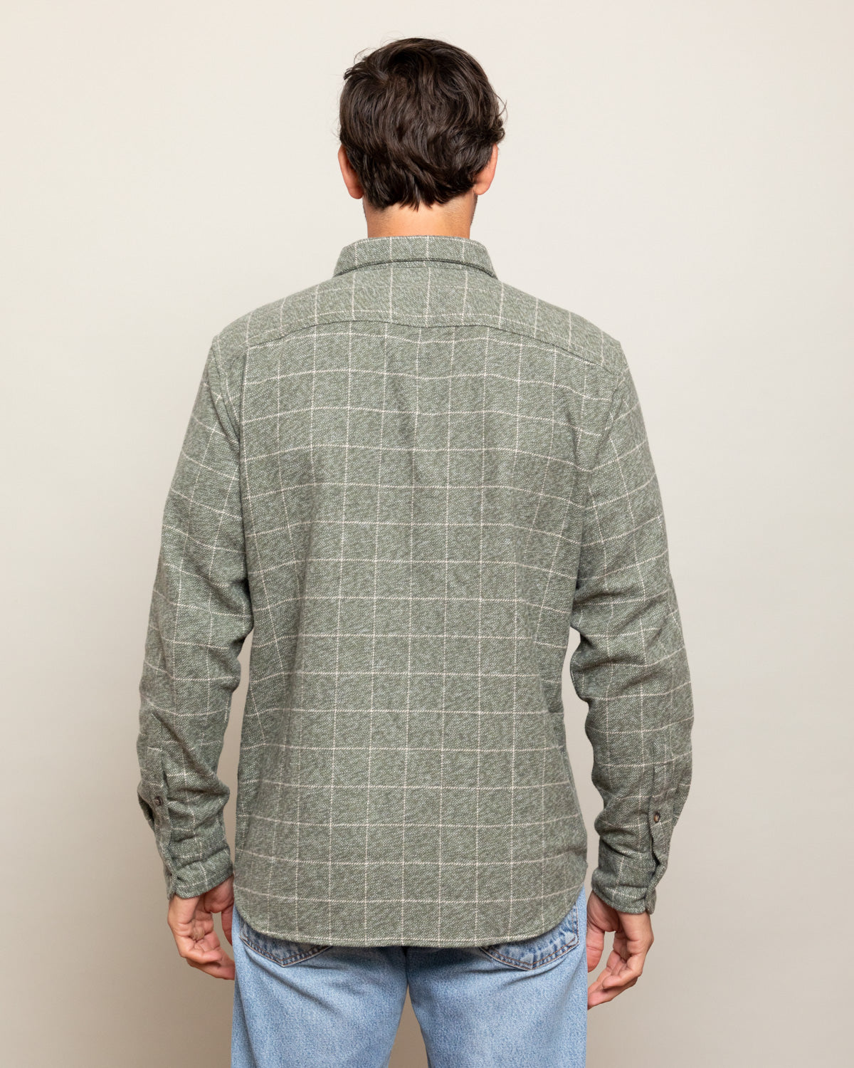 Grand Flannel Moss Green Heavyweight Cotton Shirt Classic
