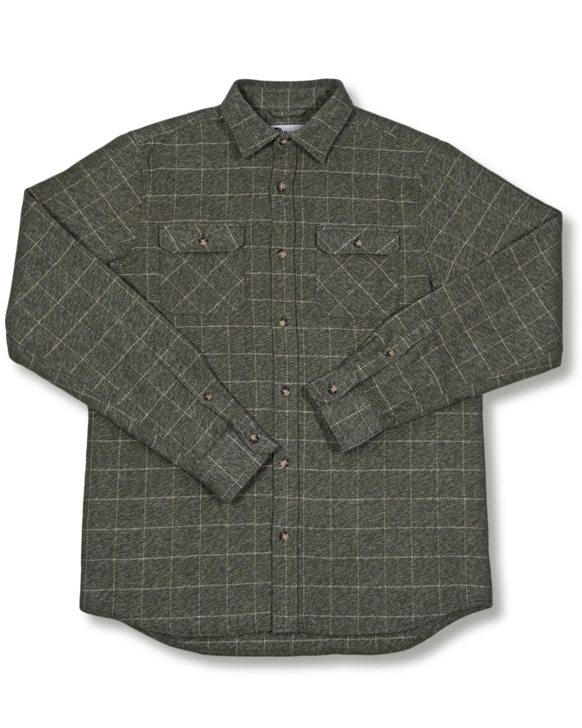 Grand Flannel Moss Green Heavyweight Cotton Shirt Classic