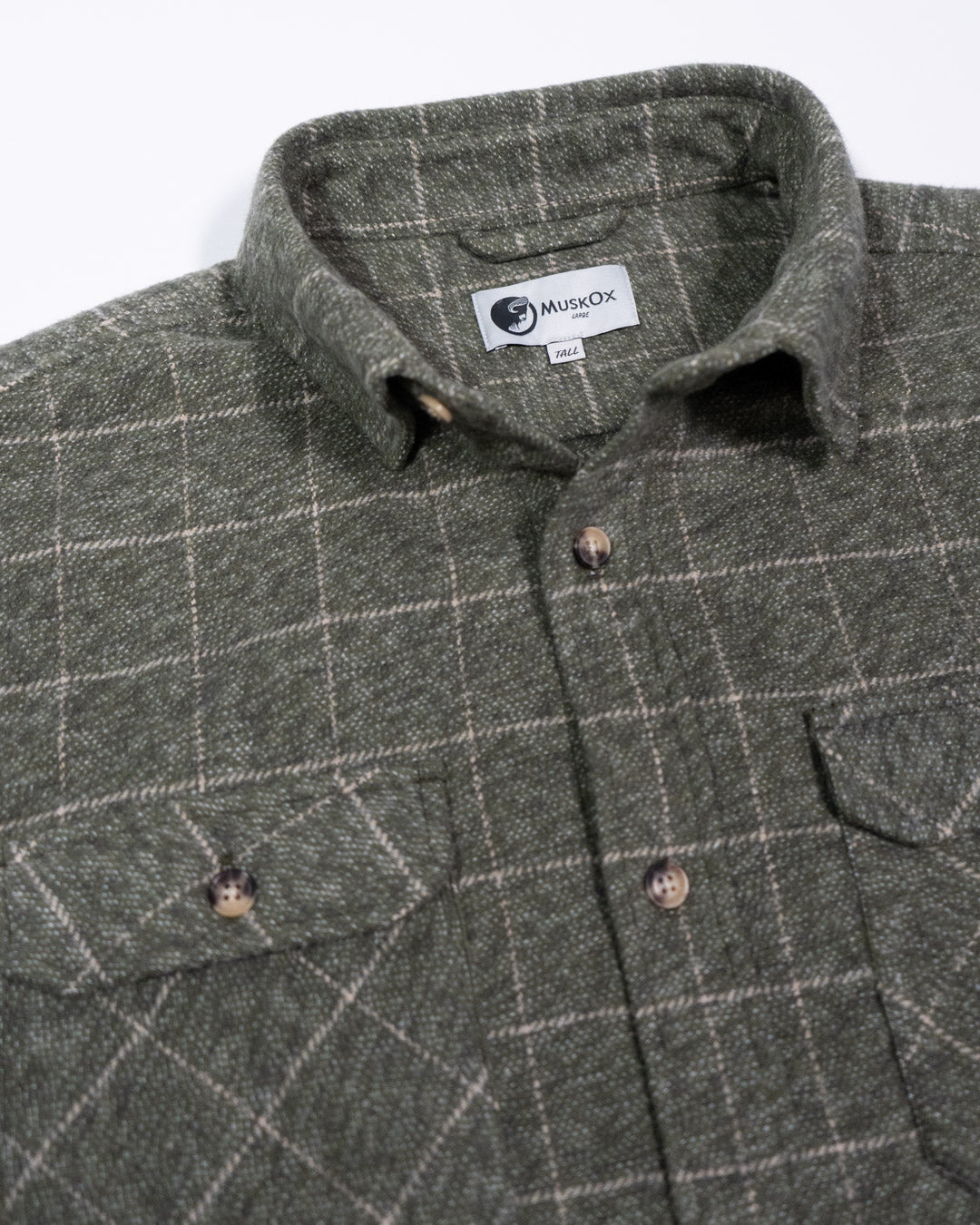 Grand Flannel Moss Green Heavyweight Cotton Shirt Classic