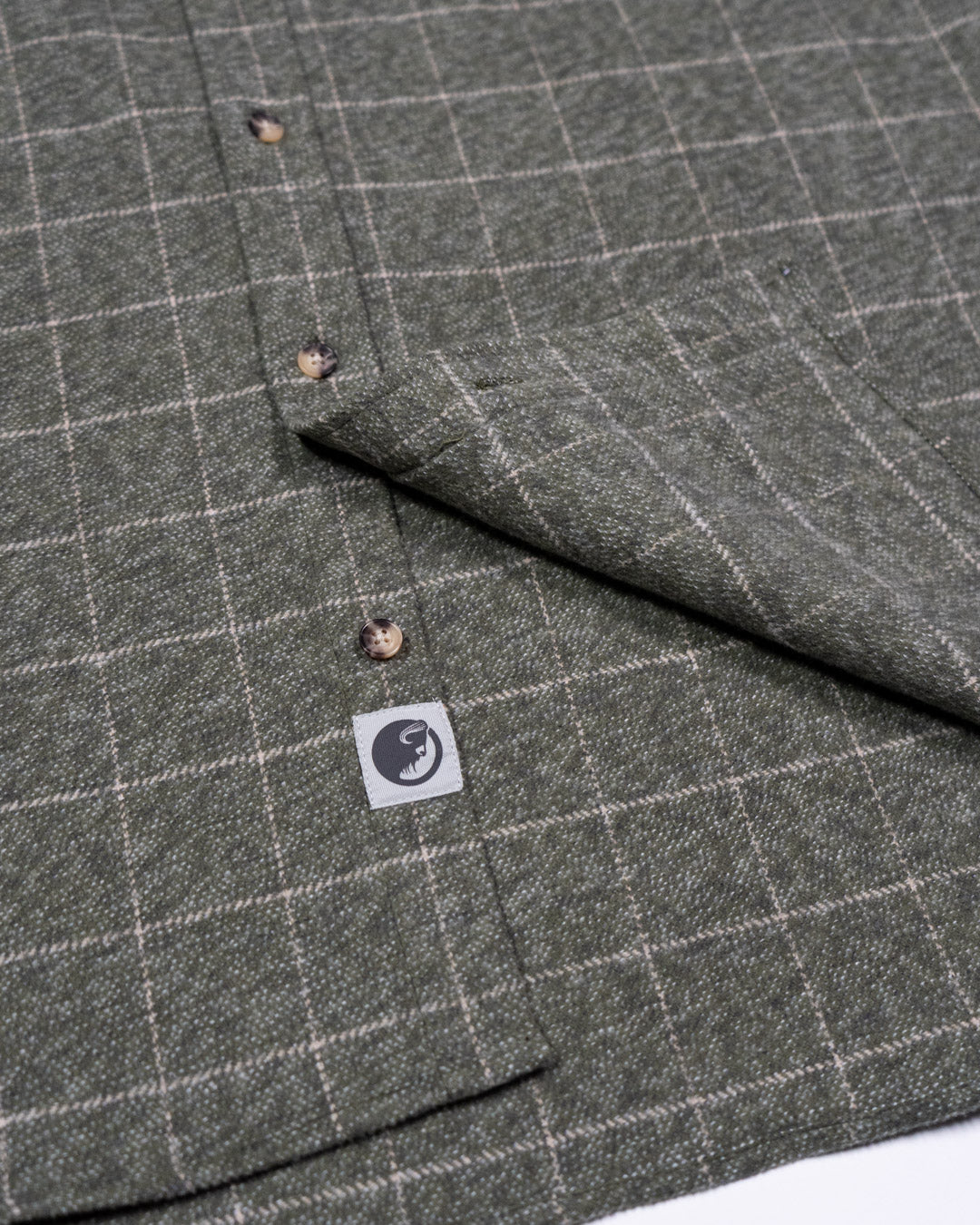 Grand Flannel Moss Green Heavyweight Cotton Shirt Classic
