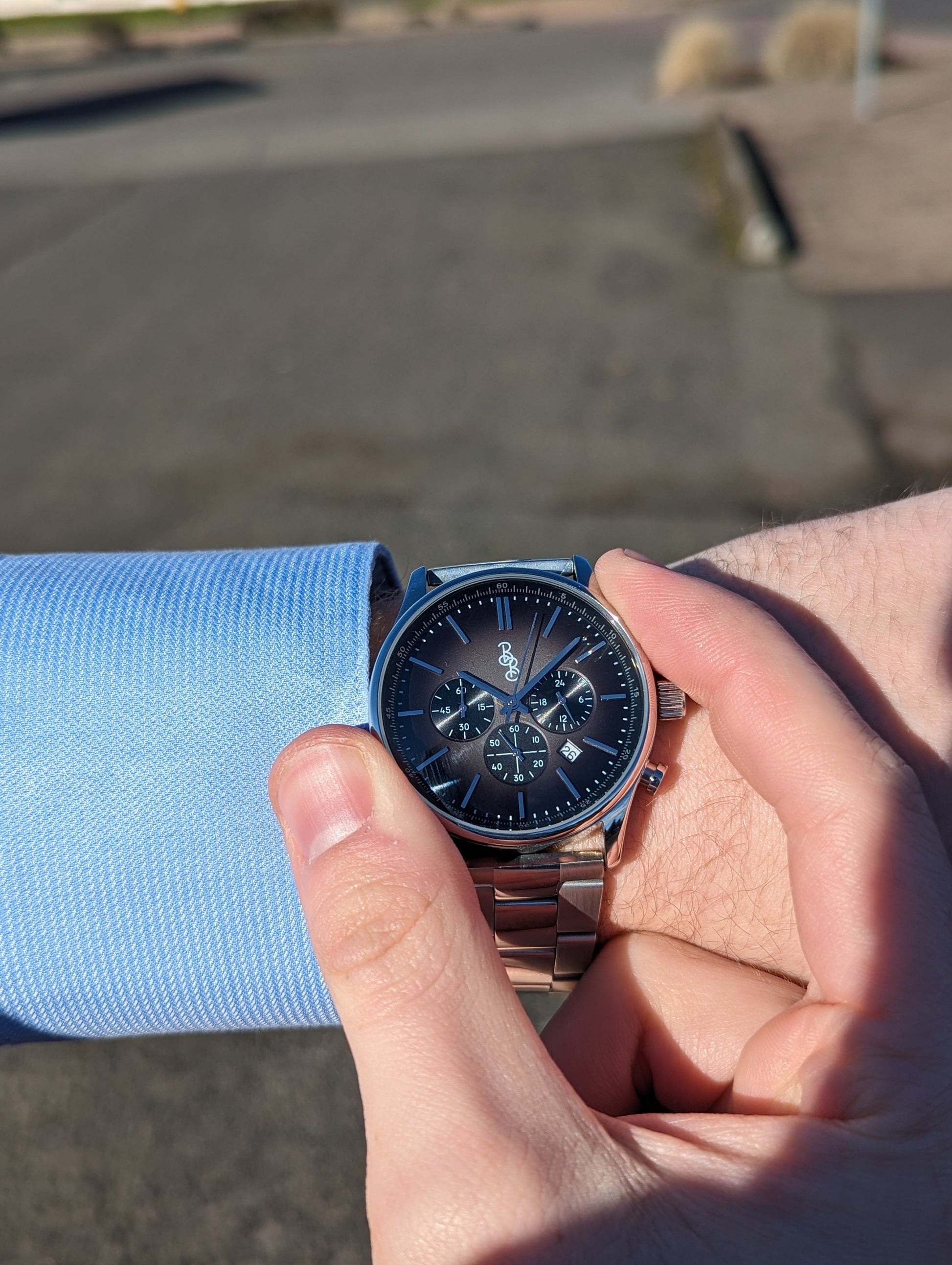 Gray Retro Chronograph by The Beyond Boring Watch Company