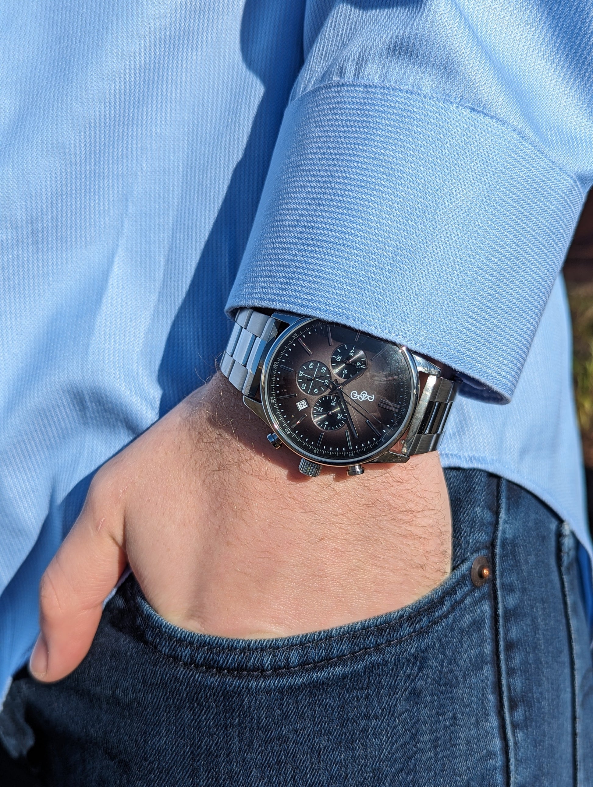 Gray Retro Chronograph by The Beyond Boring Watch Company