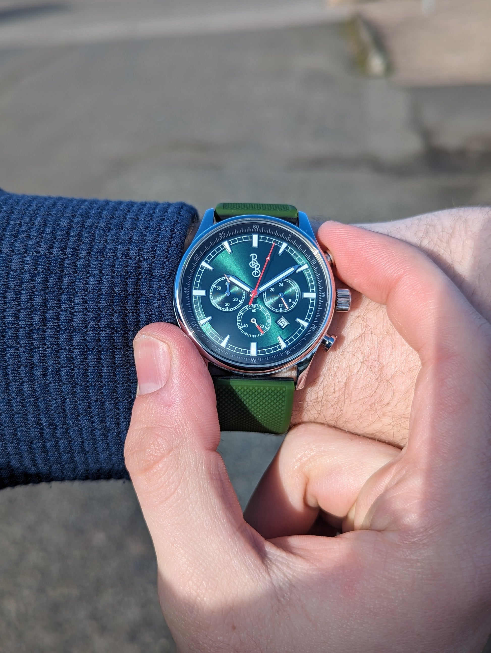 Green Sport Chronograph by The Beyond Boring Watch Company