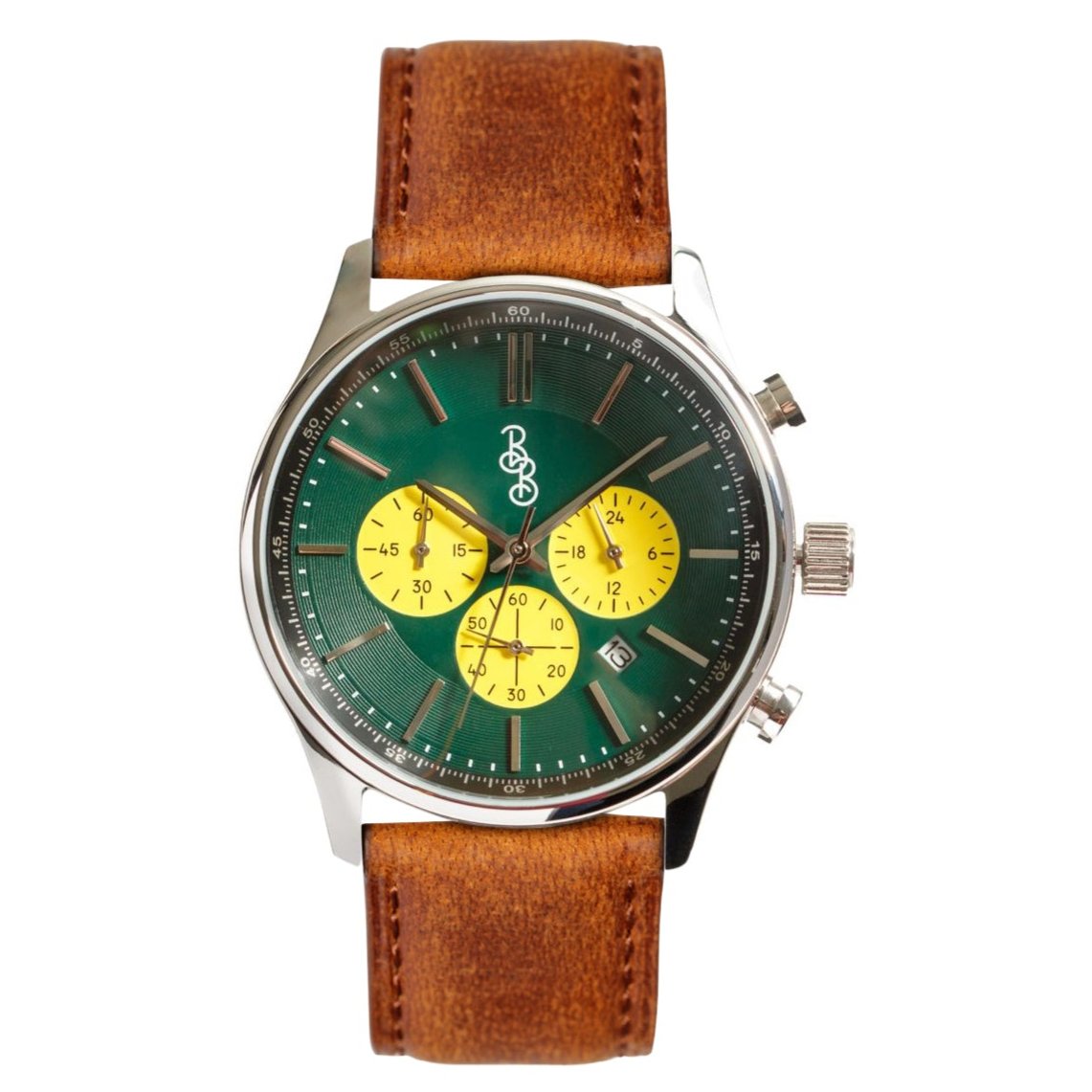 Green and Yellow Chronograph. The Beyond Boring Watch Co.