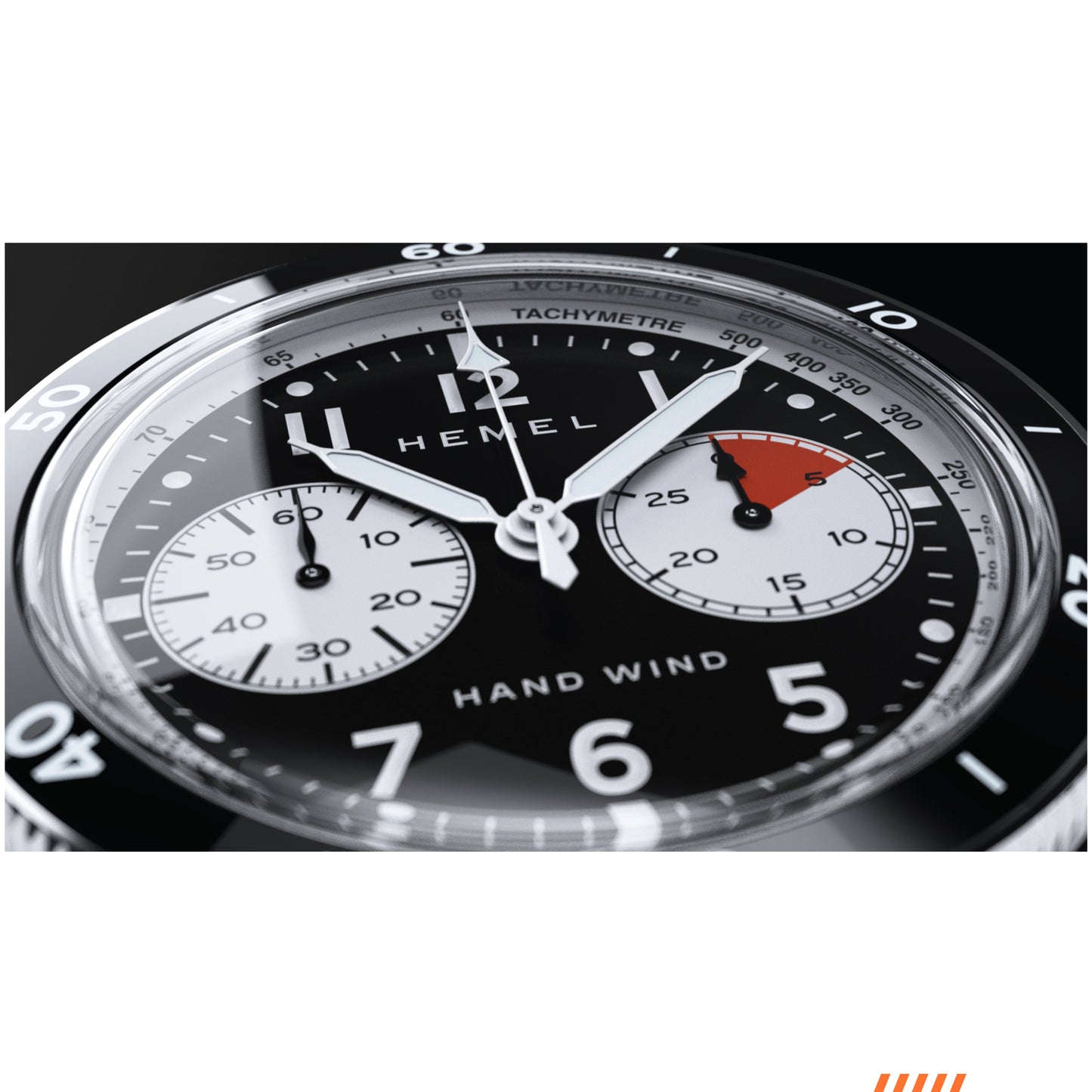 Hemel Airstream Chronograph Tachymeter Black Leather Strap