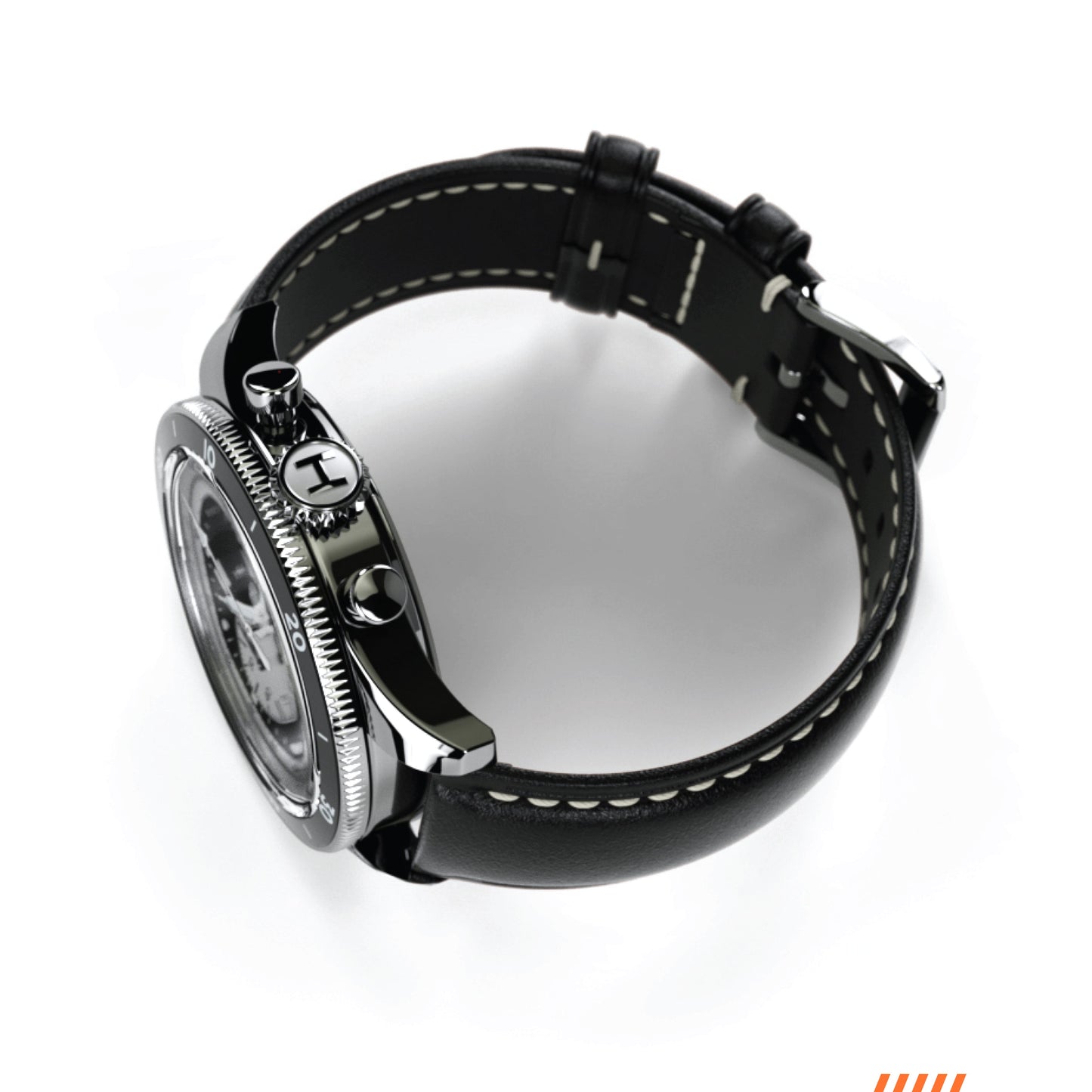 Hemel Airstream Chronograph Tachymeter Black Leather Strap