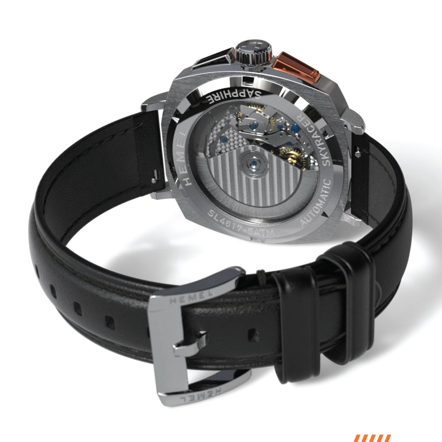 Sky Racer Automatic Watch Panda Dial Cushion Case Timepiece
