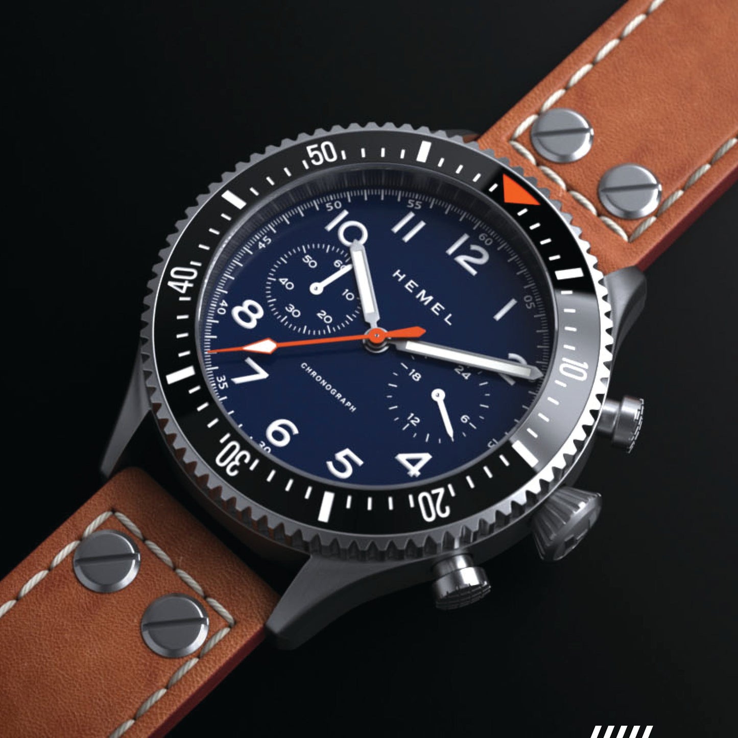 Hemel HFT20 VK64 Navy Dial MechaQuartz Hybrid Watch