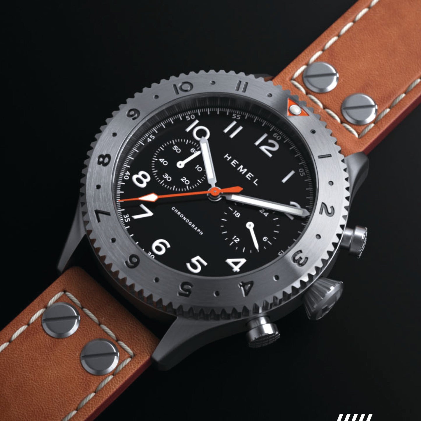 Hemel HFT20 VK64 Hybrid MechaQuartz Black Dial Watch