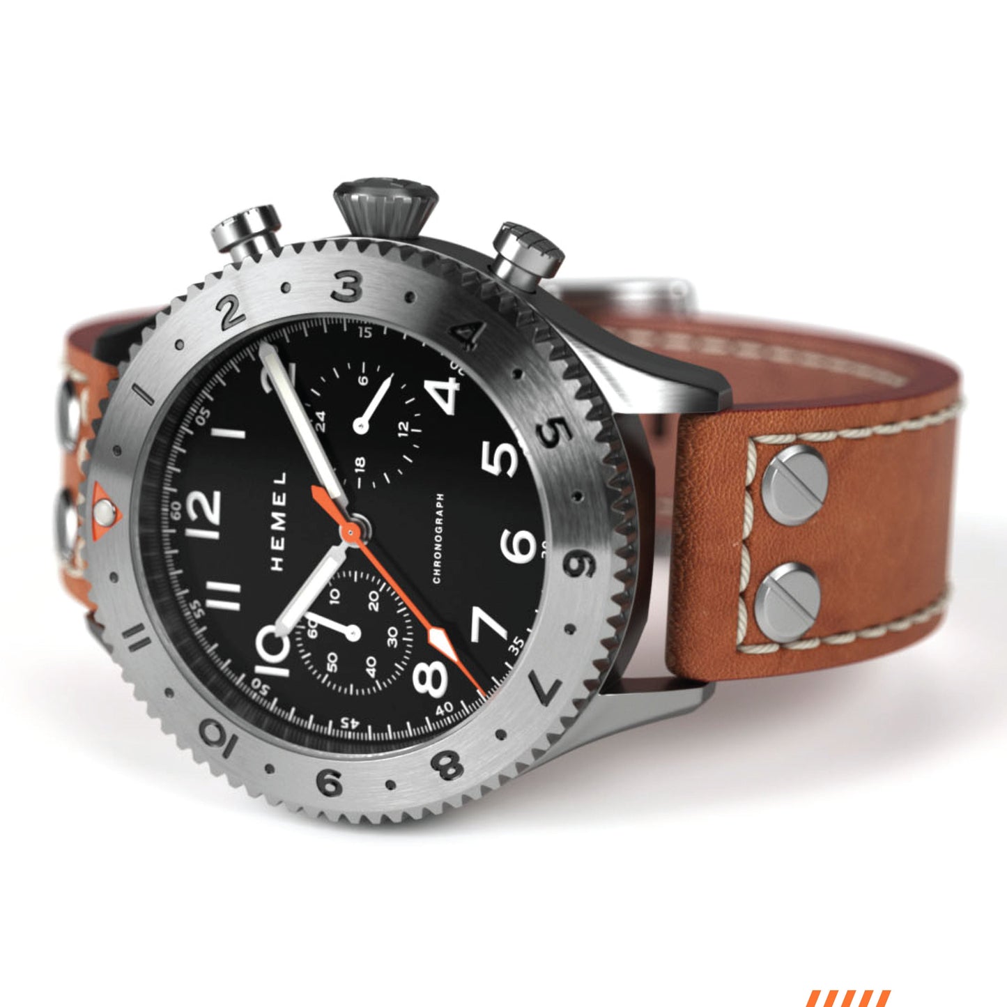 Hemel HFT20 VK64 Hybrid MechaQuartz Black Dial Watch