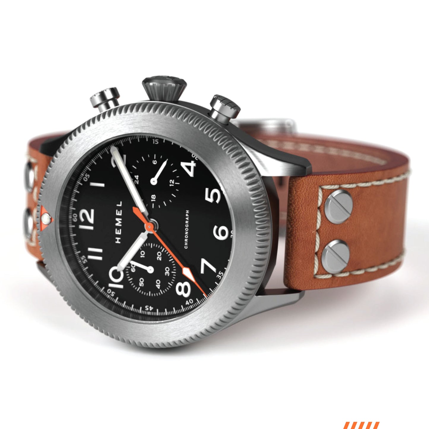 Hemel HFT20 VK64 Hybrid MechaQuartz Black Dial Watch